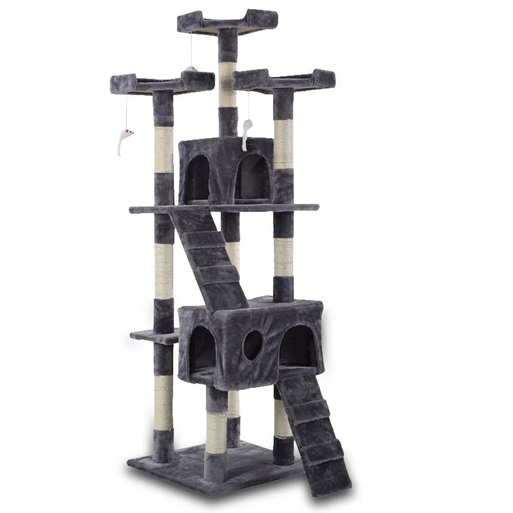 170cm Cat Tree | Scratching Post | Multi-Level Cat Tower | Grey