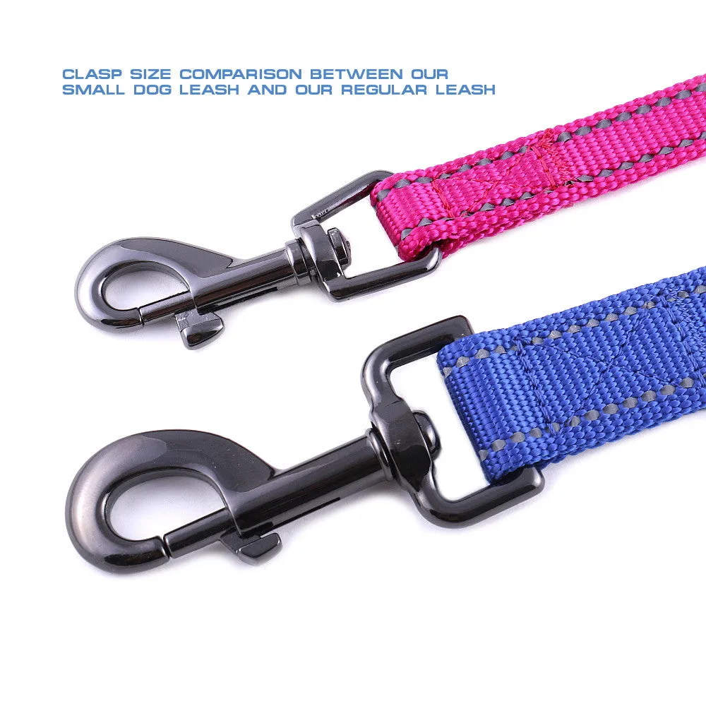 6 FT x 5/8" Wide Small Dog Nylon Reflective Dog Leash