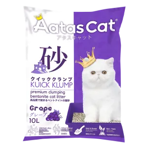 Aatas Cat Premium Clumping Bentonite Cat Litter - Kuick Klump Grape 10L