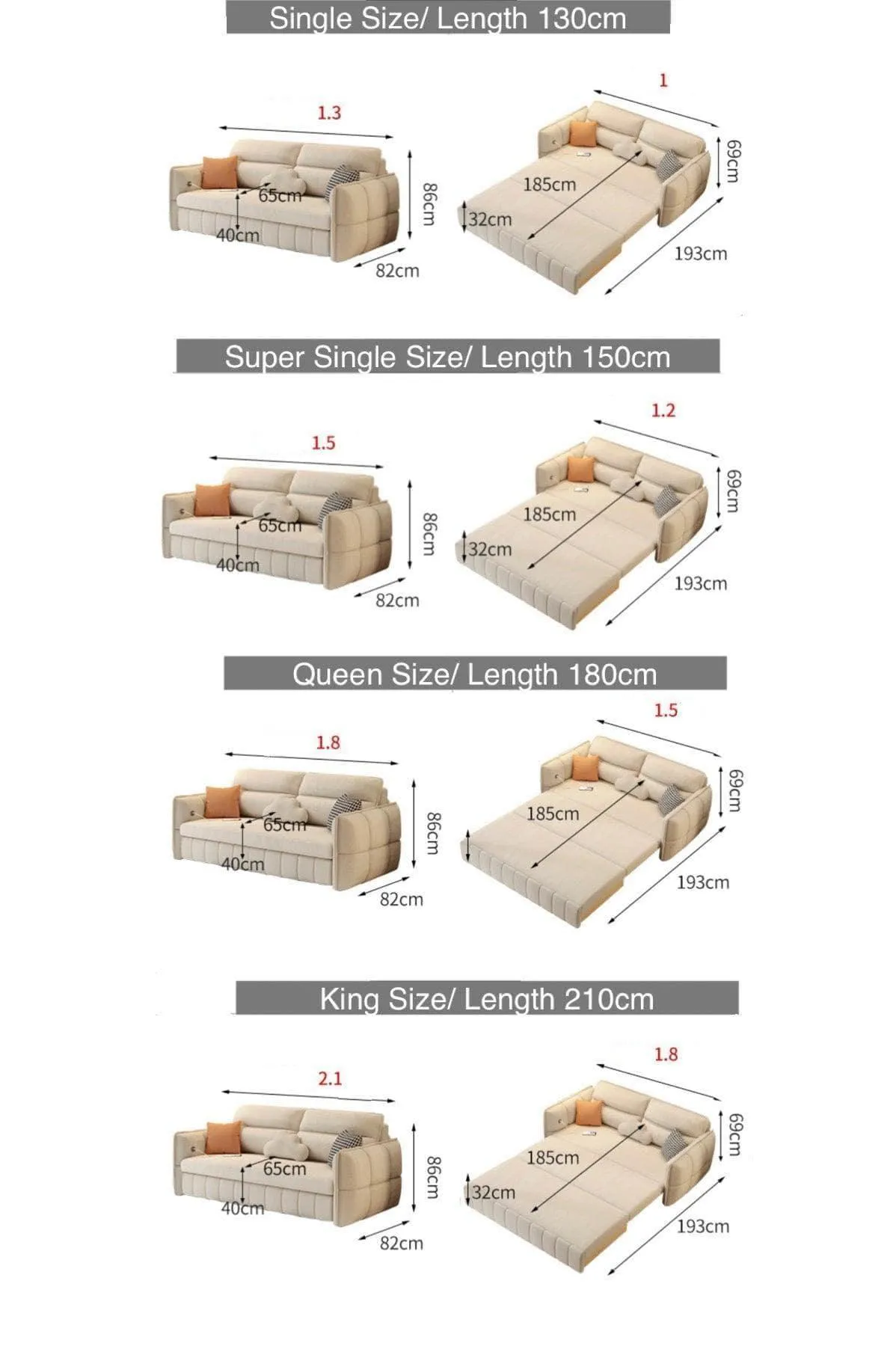 Ariyo Scratch Resistant Storage Sofa Bed