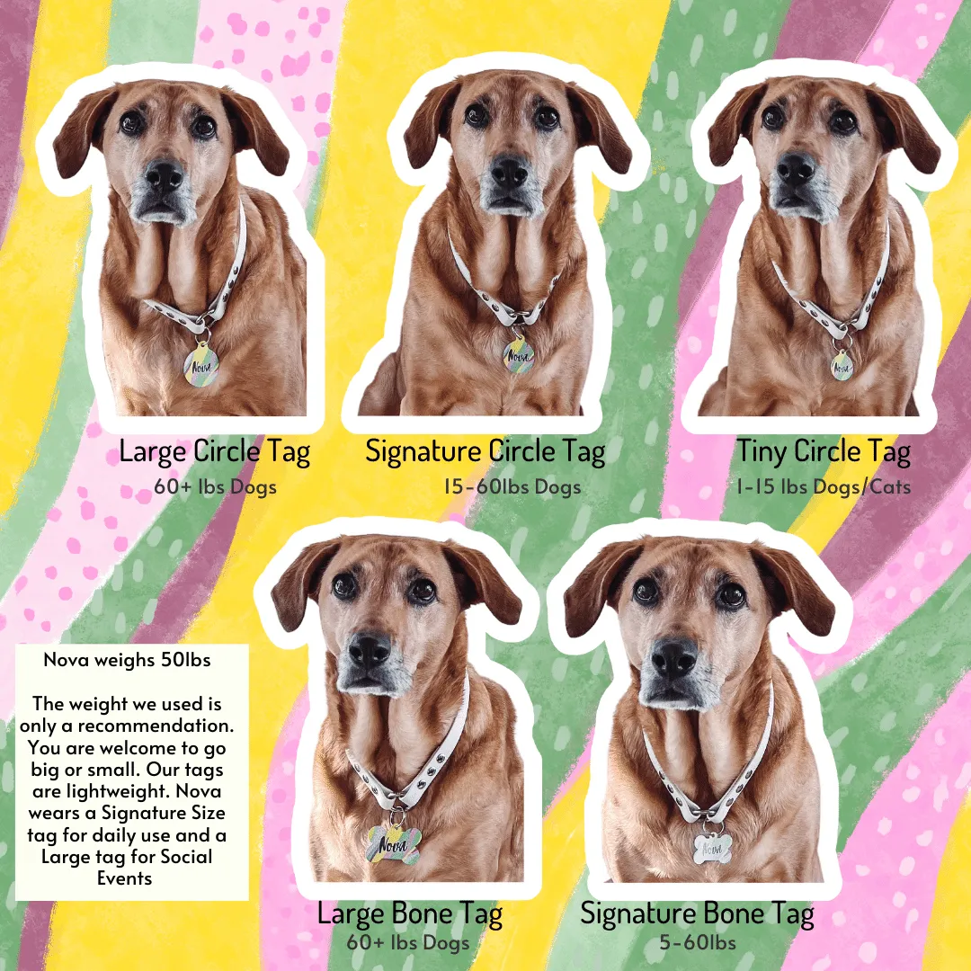 Boho Bloom Circle Pet Tag