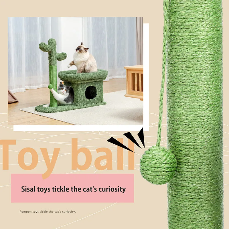 Cactus Cat Tower - Cute Cactus Cat Tree Scratching Post