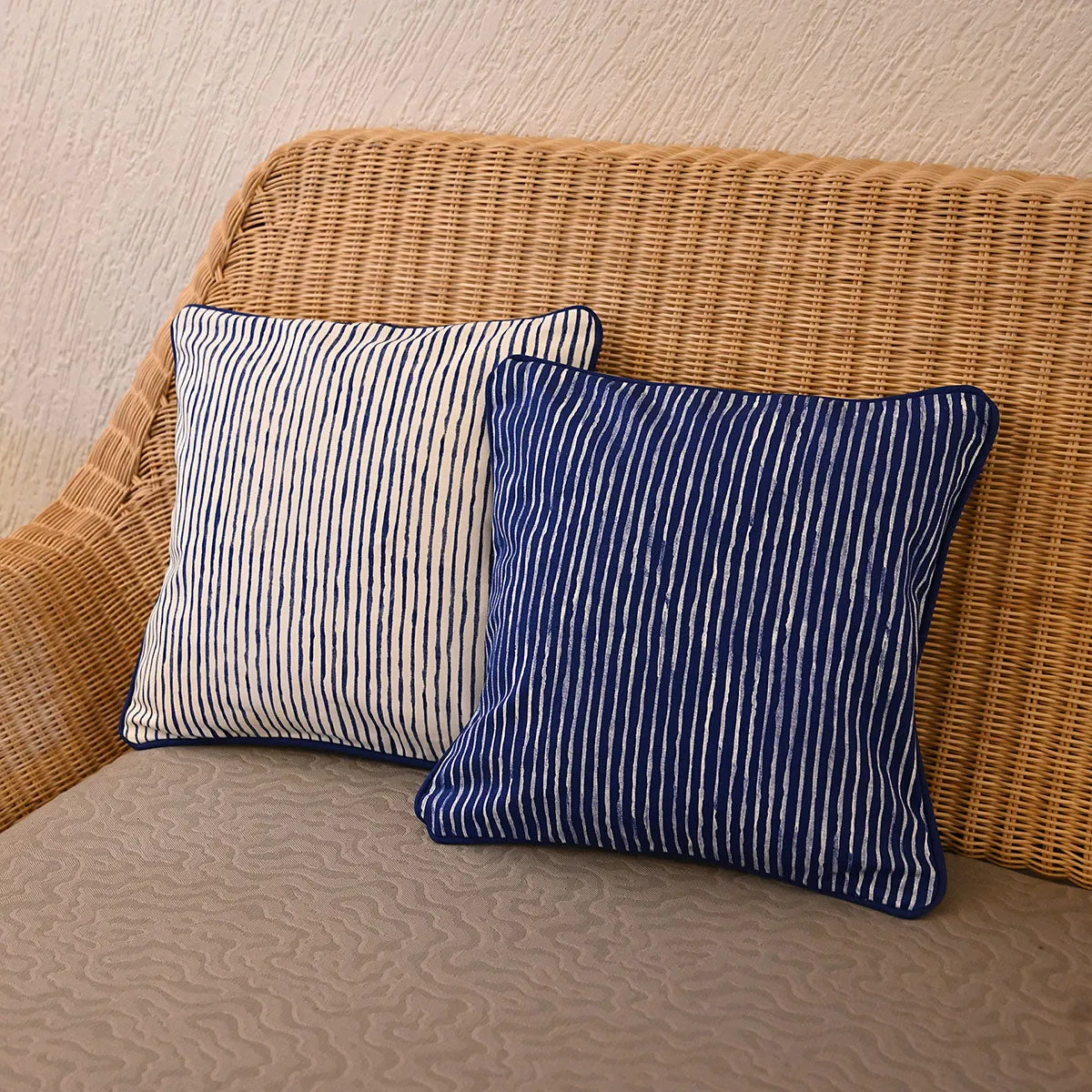 Cushion Cover - India Ink - Egg Shell