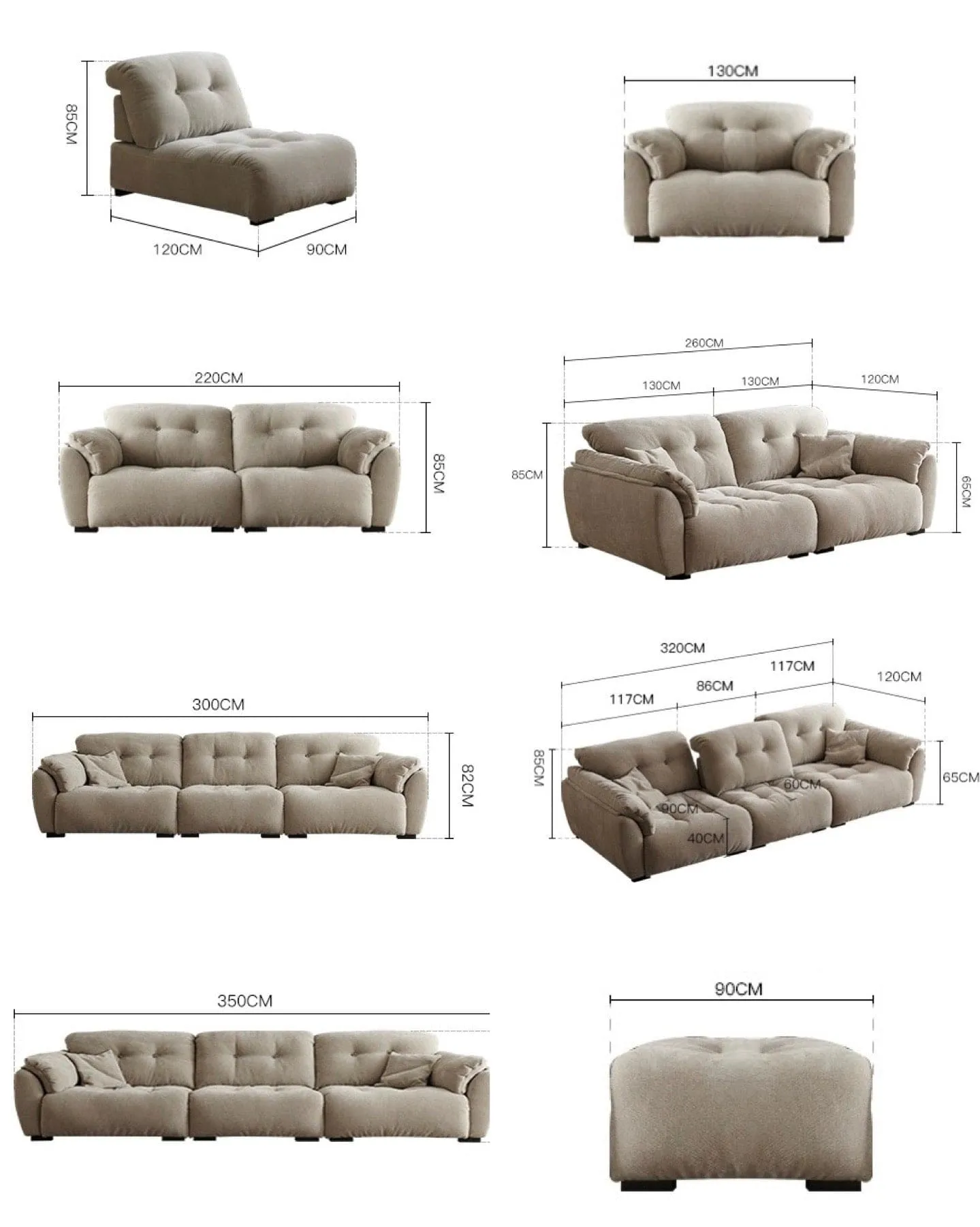 Dorsett Scratch Resistant Backrest Slider Sofa