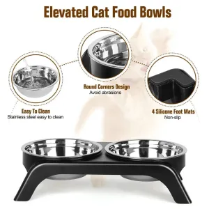 Elevated Cat & Dog Bowls with Anti-Slip Stand