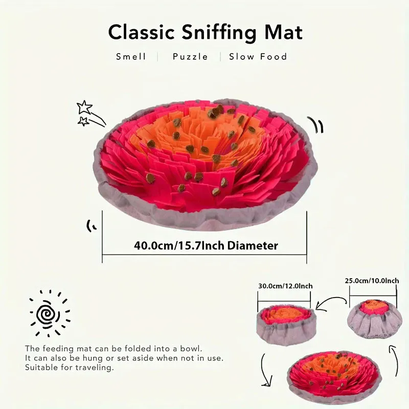 Foldable Felt Snuffle Mat for Dogs - Interactive Slow Feeding Training Toy