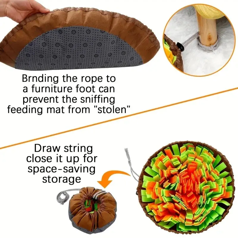 Foldable Felt Snuffle Mat for Dogs - Interactive Slow Feeding Training Toy