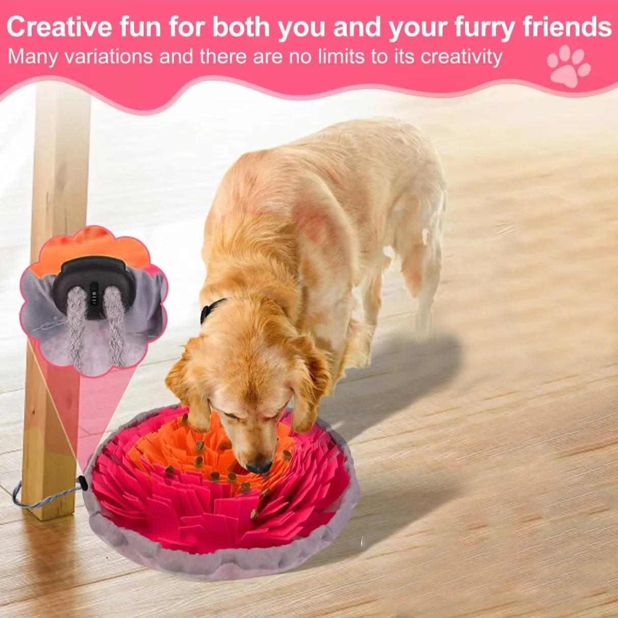 Foldable Felt Snuffle Mat for Dogs - Interactive Slow Feeding Training Toy