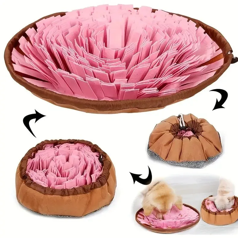 Foldable Felt Snuffle Mat for Dogs - Interactive Slow Feeding Training Toy