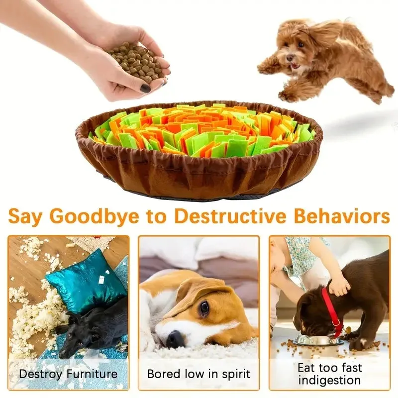 Foldable Felt Snuffle Mat for Dogs - Interactive Slow Feeding Training Toy