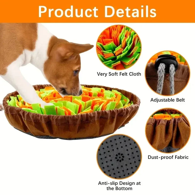 Foldable Felt Snuffle Mat for Dogs - Interactive Slow Feeding Training Toy