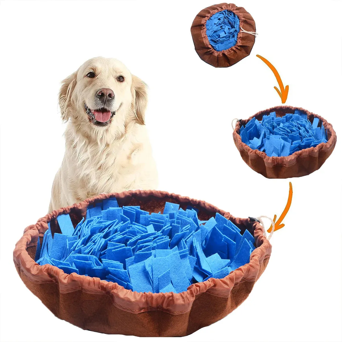 Foldable Felt Snuffle Mat for Dogs - Interactive Slow Feeding Training Toy