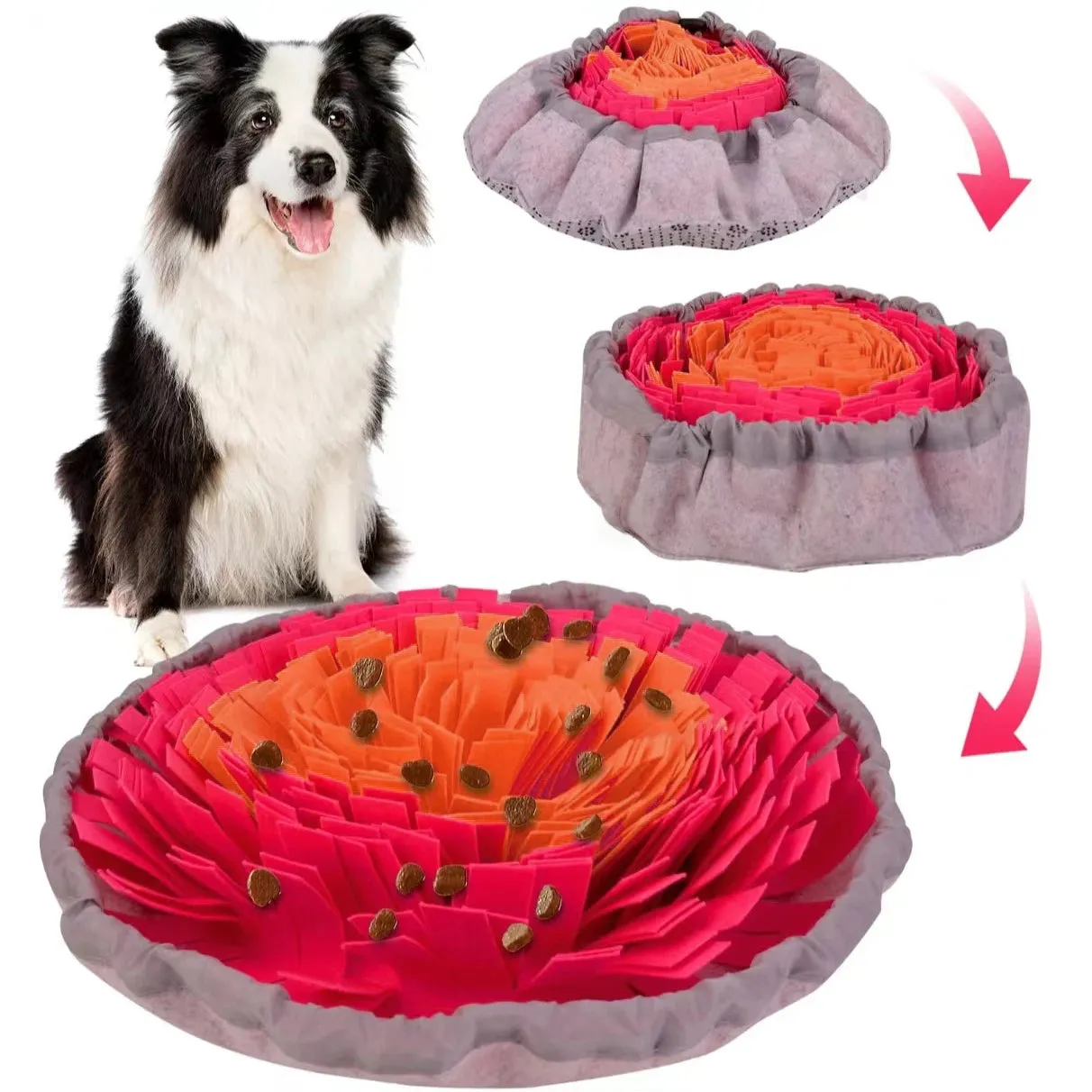 Foldable Felt Snuffle Mat for Dogs - Interactive Slow Feeding Training Toy