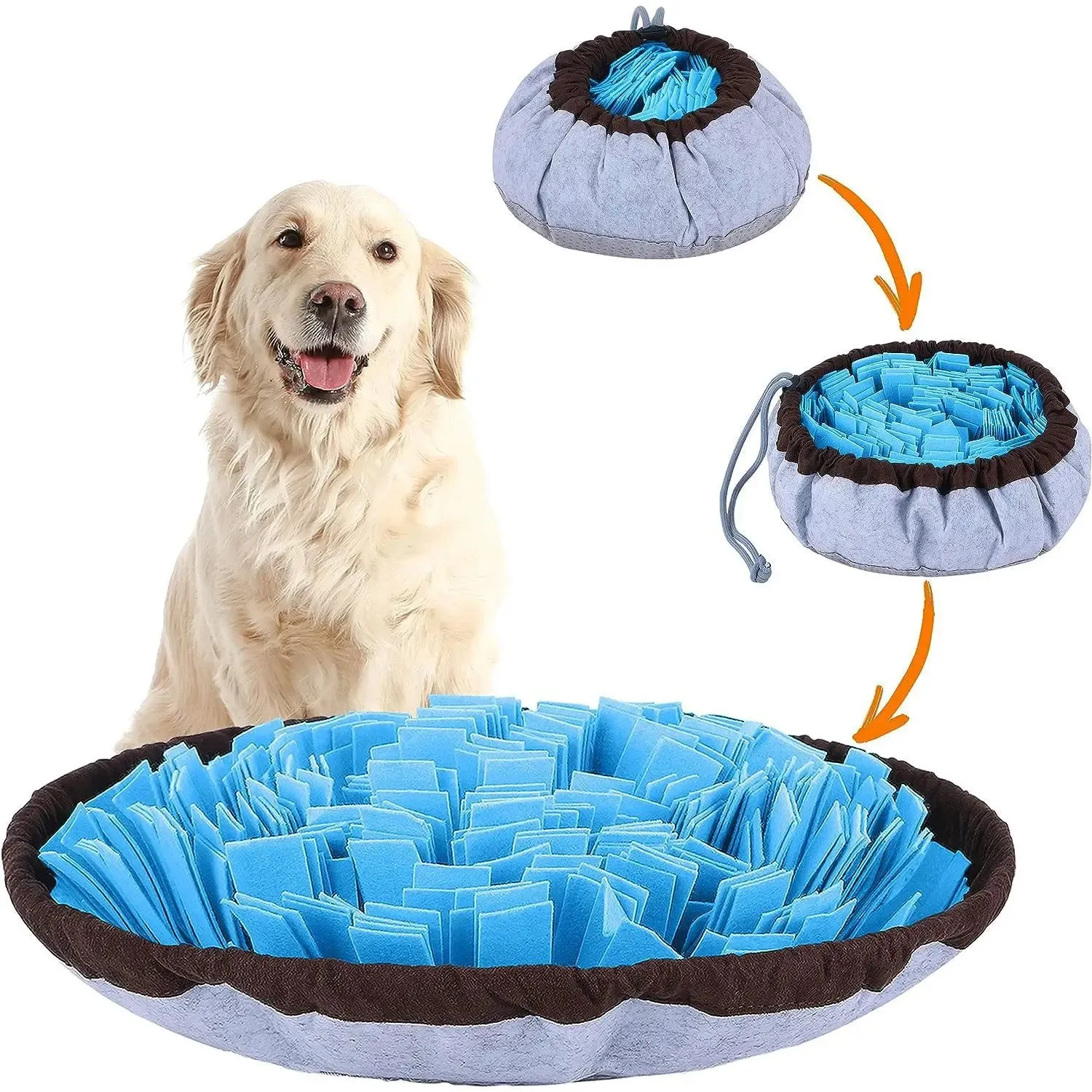 Foldable Felt Snuffle Mat for Dogs - Interactive Slow Feeding Training Toy