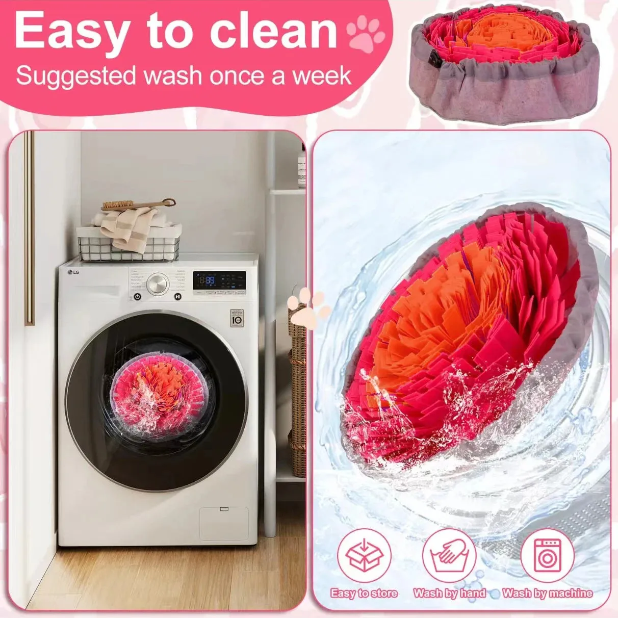 Foldable Felt Snuffle Mat for Dogs - Interactive Slow Feeding Training Toy