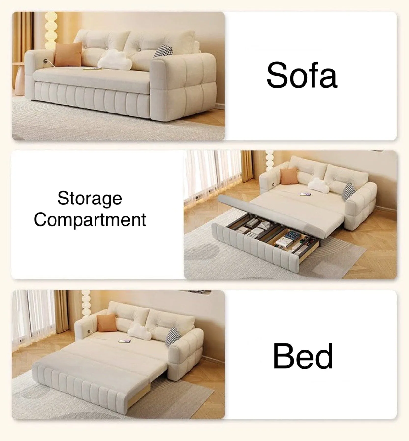 Gary Scratch Resistant Storage Sofa Bed