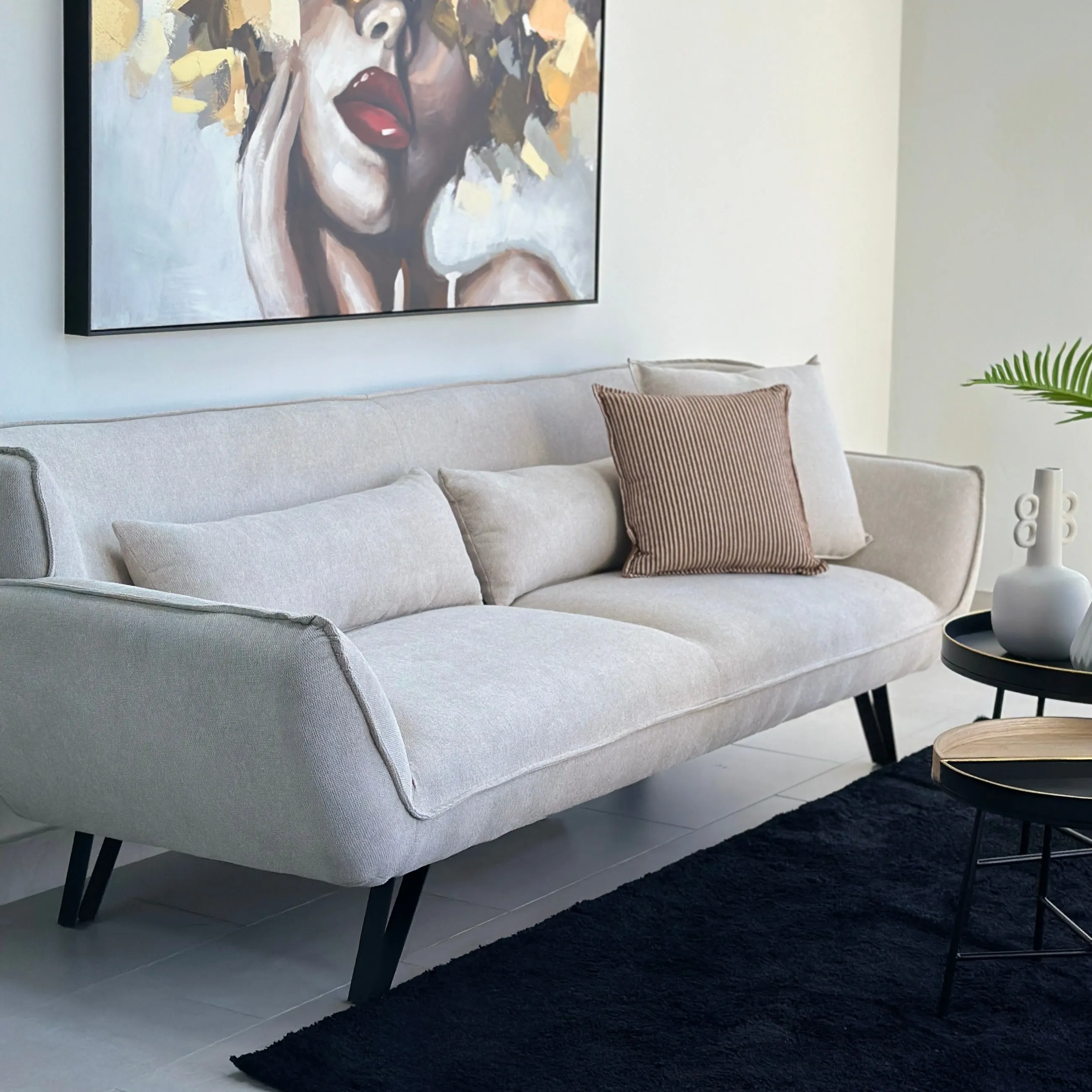 Gio Ivory Fabric Sofa