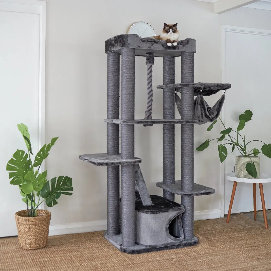 Kazoo Scratch Post Kitty Climb Playground Charcoal 15562 * Store Pick Up Or Local Delivery Only *