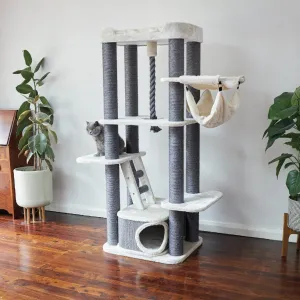Kazoo Scratch Post Kitty Climb Playground Cream & Charcoal 15571 * Store Pick Up Or Local Delivery Only *