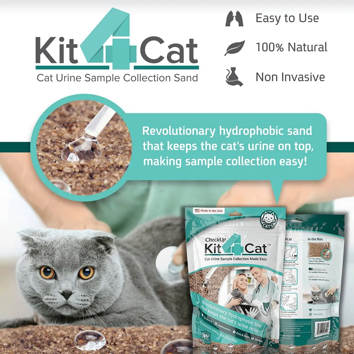 Kit4Cat Cat Urine Collection Kit, 3 Tests