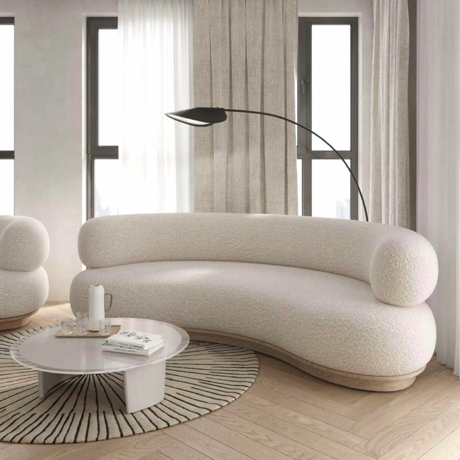 Lucifer Boucle Curve Sofa