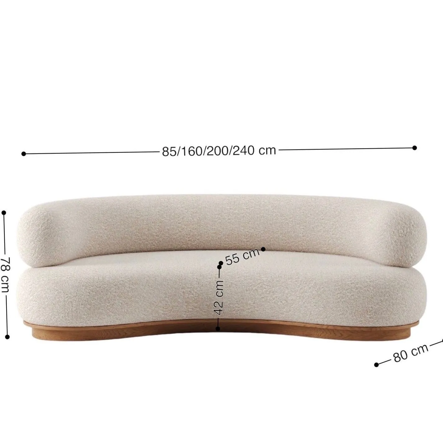 Lucifer Boucle Curve Sofa