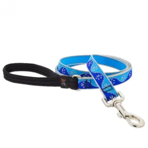 Lupine Dog Leash 3/4" Width X 4' Length High Lights Blue Paws