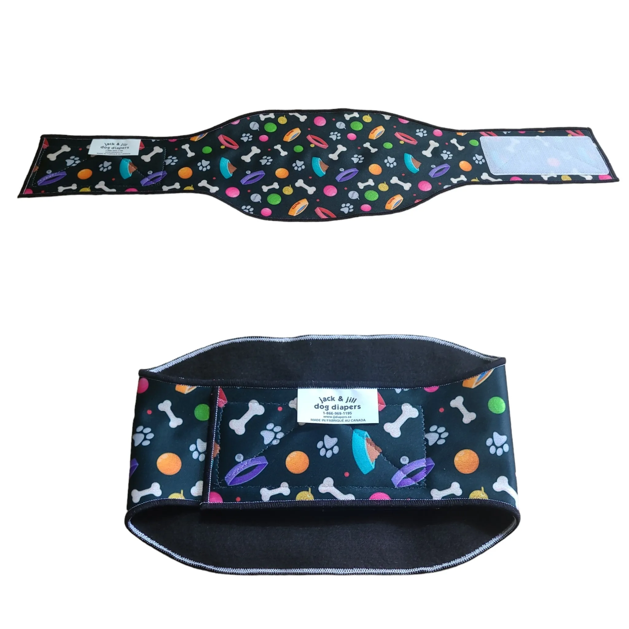 Male Dog Belly Band Wrap - Playful Dog Print Style #2