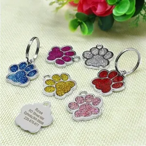 Mini Shine Paw Glittery Pet ID Tags for Adoption Day