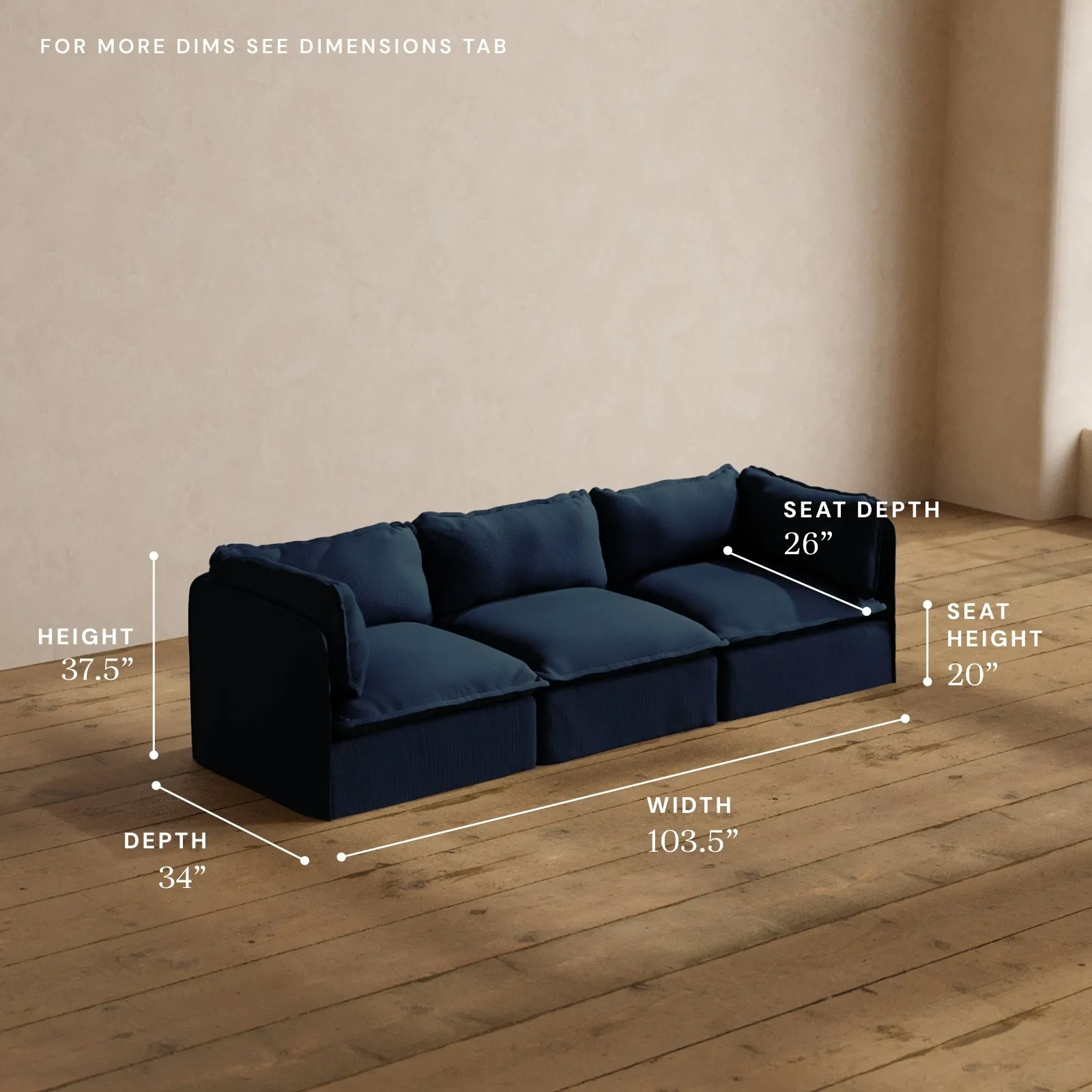 Modular Washable 3-Seater in Sumi | Memorix  Seat | Cloud Pillow