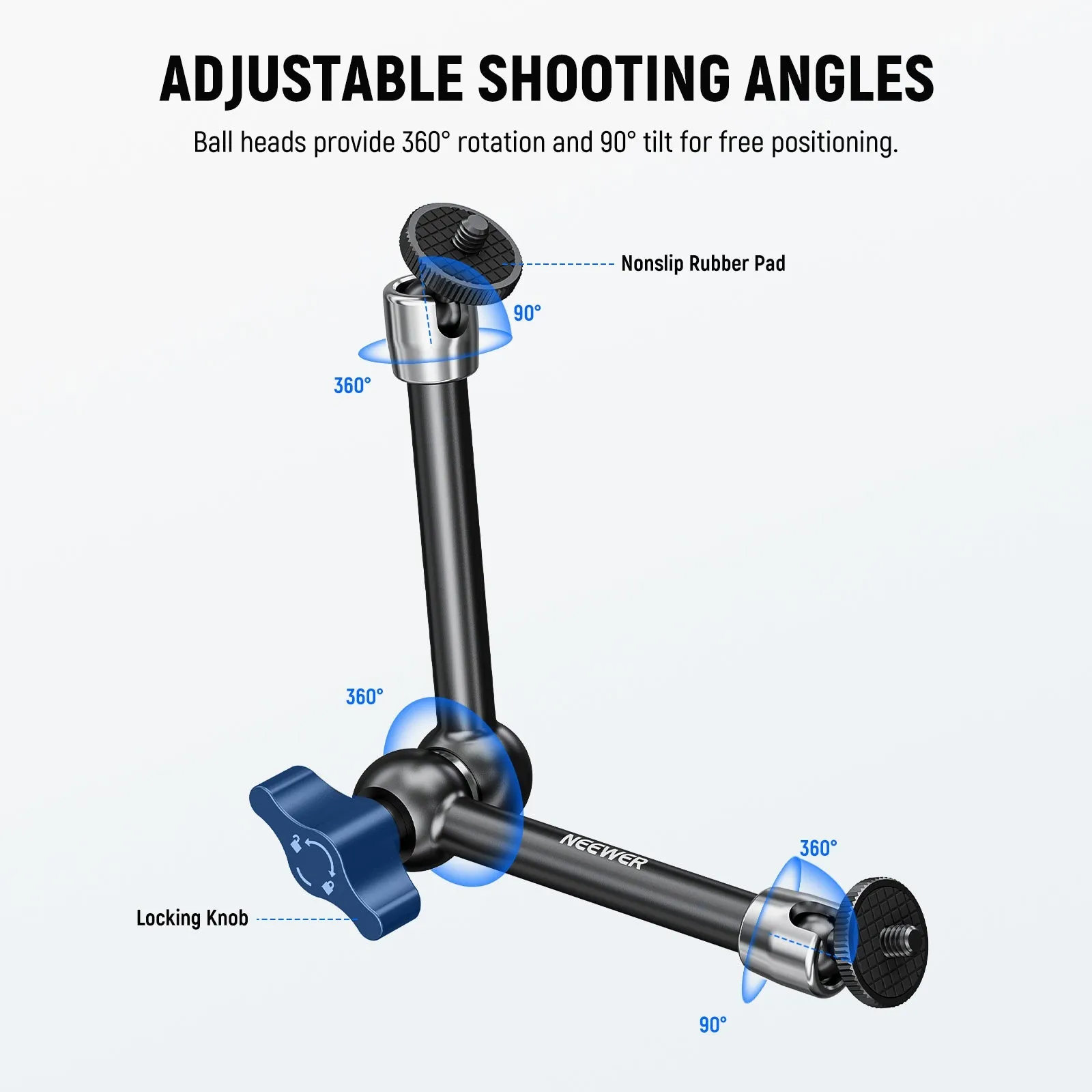 NEEWER ST08 9.8"/25cm Aluminum Alloy Magic Arm