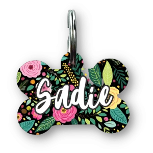Night Botanical Bone Dog Tag