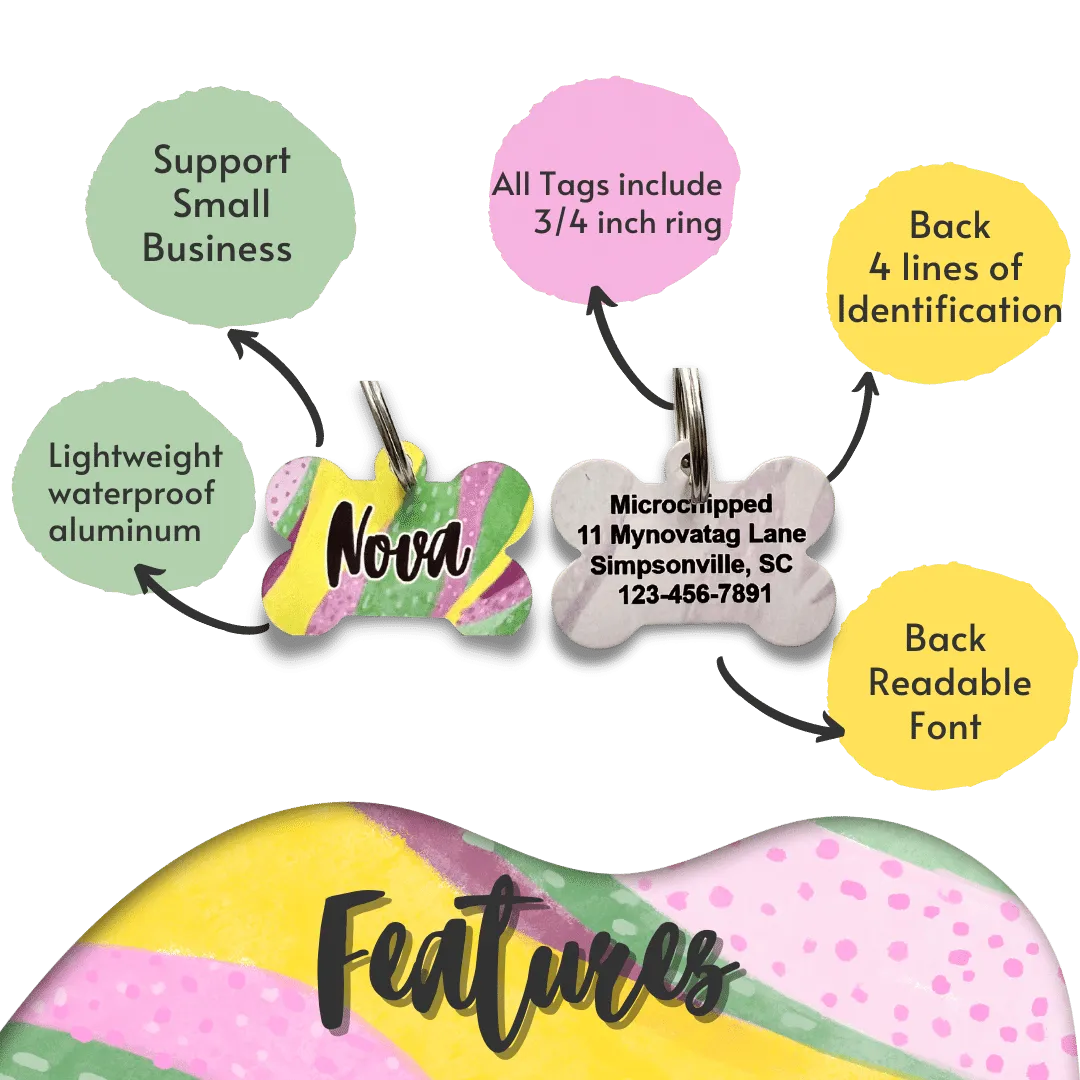 Night Botanical Bone Dog Tag