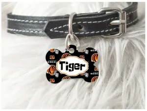 Pet ID Tag Bengals Personalized Custom Double Sided Pet Tag w/name & number Petcollarshandmade