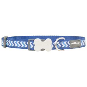 Red Dingo Dog Reflective Ziggy Collar Blue L