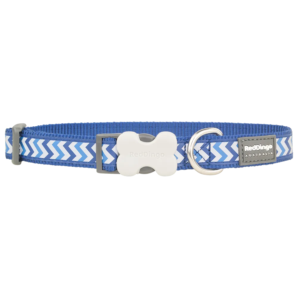 Red Dingo Dog Reflective Ziggy Collar Blue L