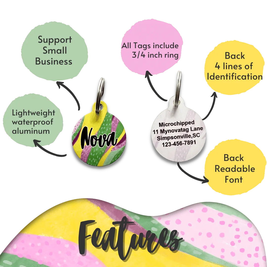Red Polka Dots Circle Pet Tag
