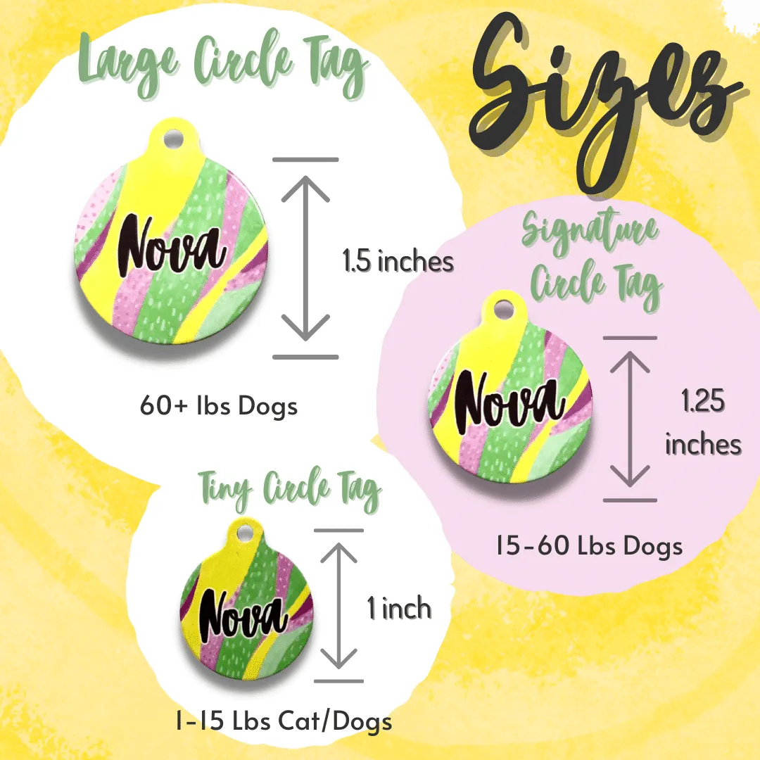 Red Polka Dots Circle Pet Tag
