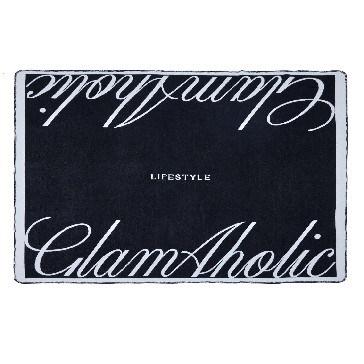 SIGNATURE LOGO LUXE THROW BLANKET - BLACK