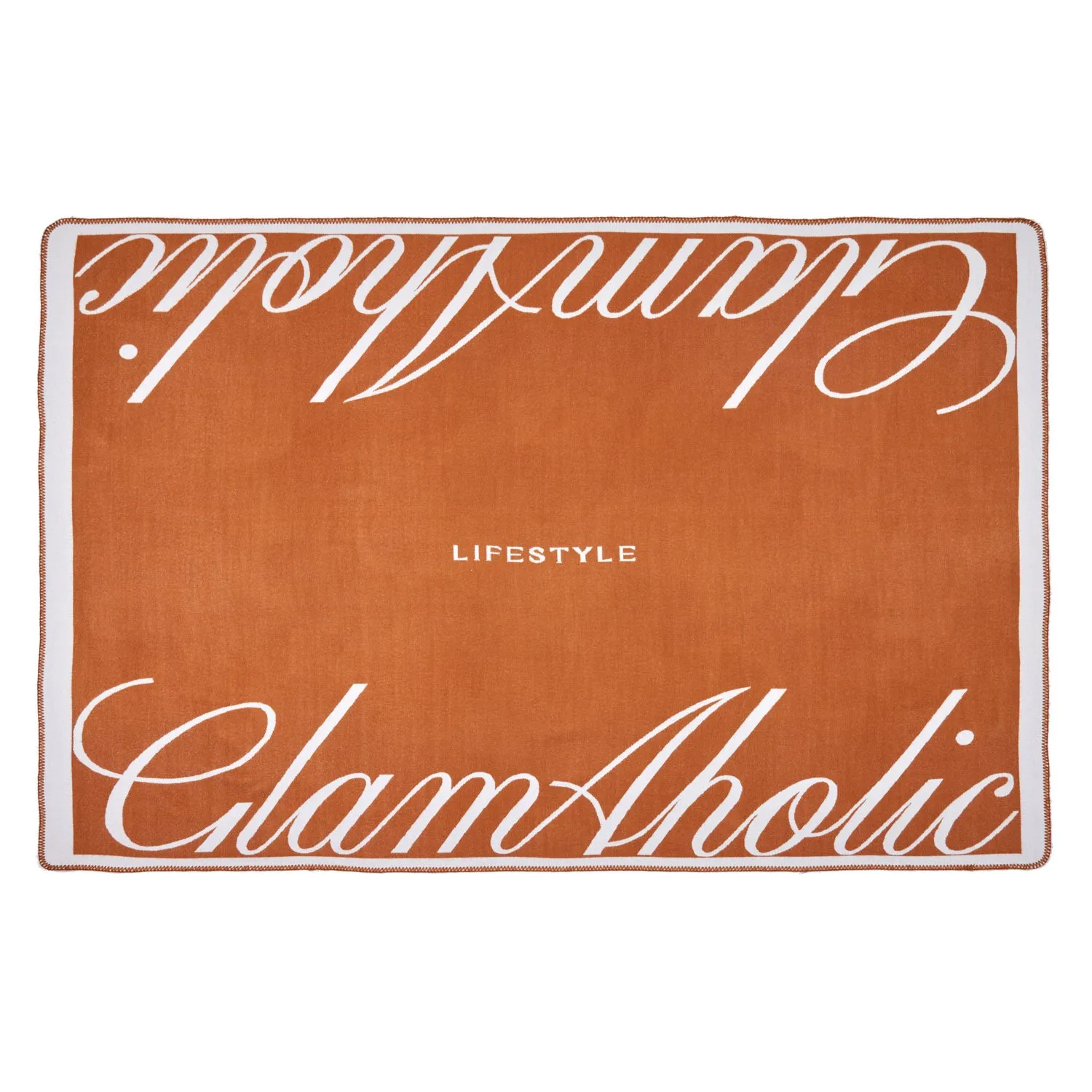 SIGNATURE LOGO LUXE THROW BLANKET - BROWN