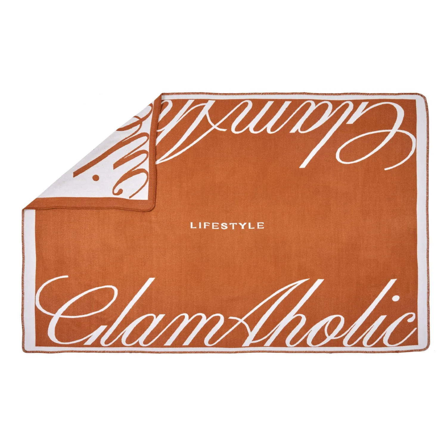 SIGNATURE LOGO LUXE THROW BLANKET - BROWN