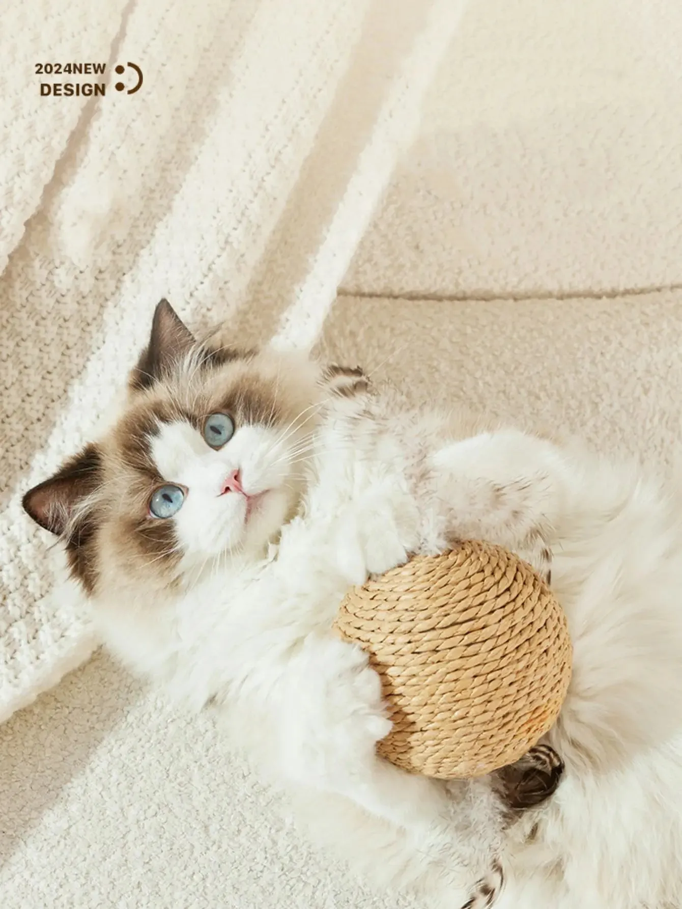 Sisal Cat Scratching Ball Toy – Interactive Kitten Teeth Cleaning Sounding Toy