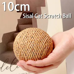 Sisal Cat Scratching Ball Toy – Interactive Kitten Teeth Cleaning Sounding Toy