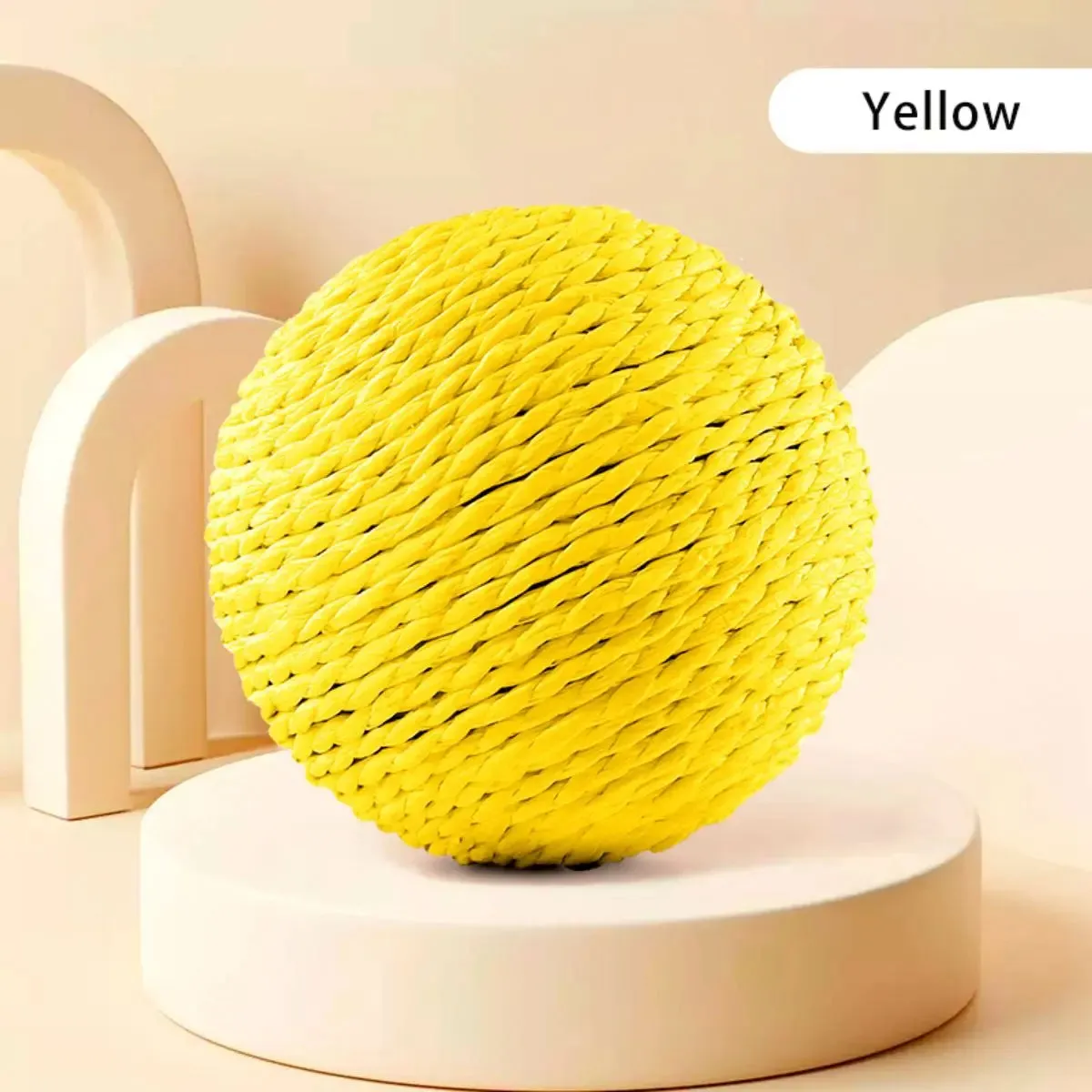 Sisal Cat Scratching Ball Toy – Interactive Kitten Teeth Cleaning Sounding Toy