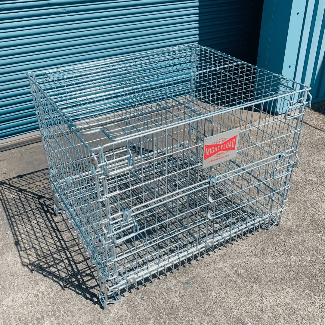 Stackable Pallet Cage - Collapsible Wire Mesh, 800KG Capacity