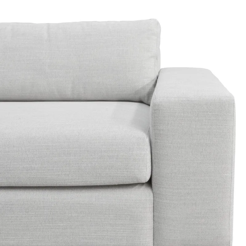 Vera 3 Seater Fabric Sofa with Movable Chaise - Light Texture Grey