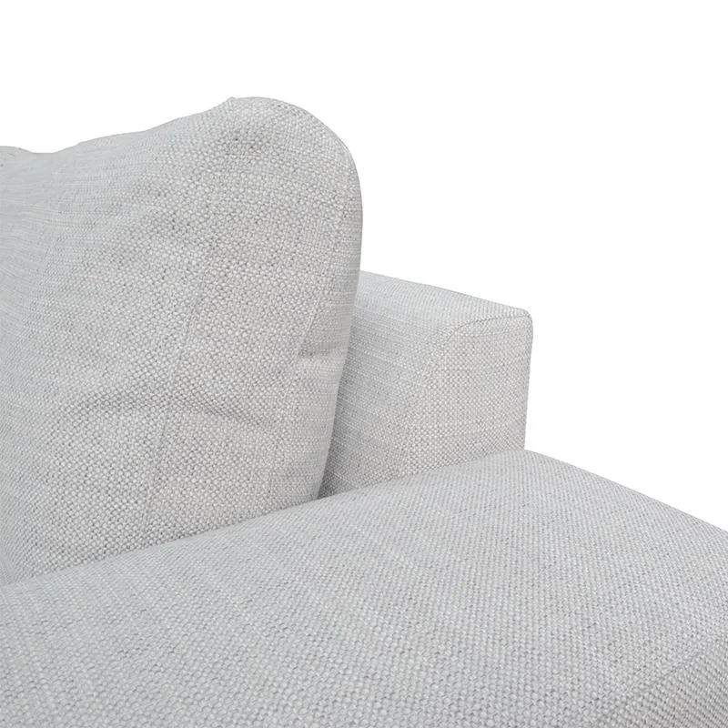 Vera 3 Seater Fabric Sofa with Movable Chaise - Light Texture Grey