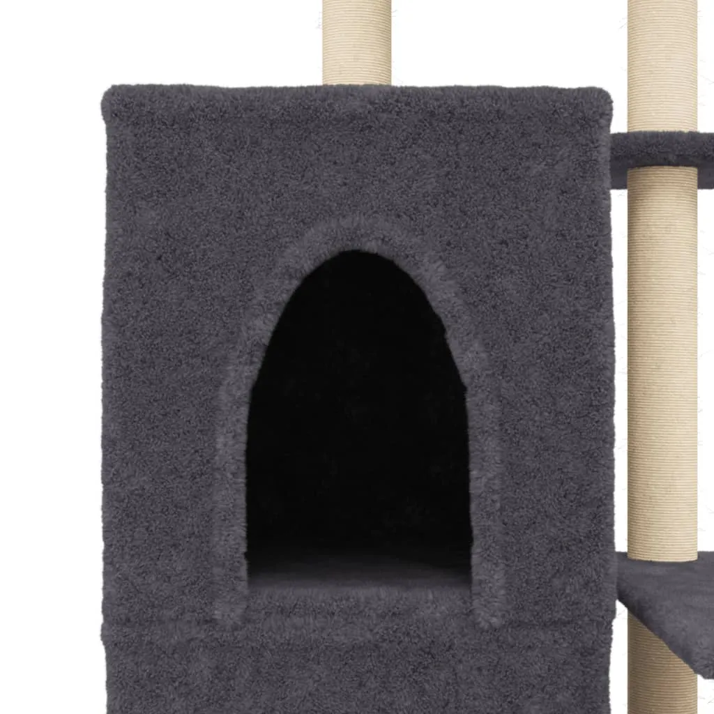 vidaXL Cat Tree with Sisal Scratching Posts Dark Grey 97 cm