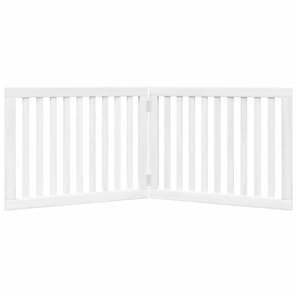 vidaXL Dog Gate Foldable 2 Panels White 160 cm Poplar Wood